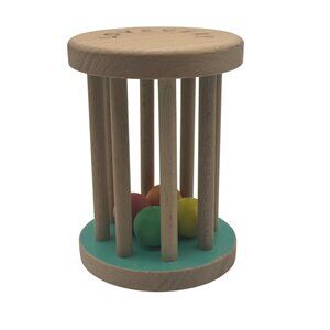 Lovevery Wooden Baby Rattle Rolling Toy Cylinder Color Balls Montessori Infant P